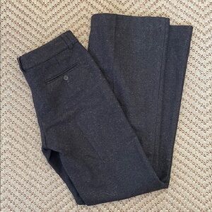 Theory - Wool Blend Wide Legged Straight Pants - Brown - 2